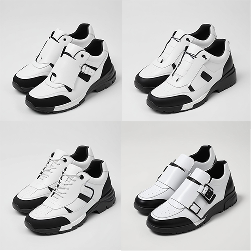 Stylish white and black sneakers