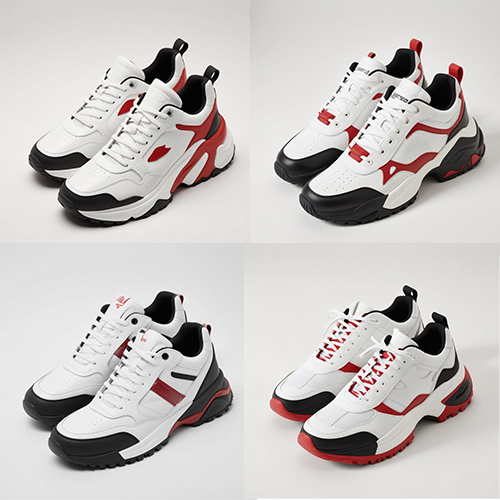 Red Black Stripped Sneakers